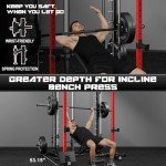 Goimu S1-V4 Smith Machine, 2000LBS Power Cage with Cable Crossover System, All-in-One Squat Rack with Smith Bar, Workout Cage Strength Training Equipment with Attachments (S1-V4 Smith Machine RD)