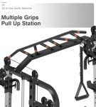 DONOW Smith Machine with Weight Stacks Power Cage Squat Rack Dual Cable Crossover Machine Home Gym Systems Station LAT Pull Down 160kg Cement Weights Ratio 2:1