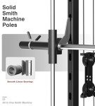 DONOW Smith Machine with Weight Stacks Power Cage Squat Rack Dual Cable Crossover Machine Home Gym Systems Station LAT Pull Down 160kg Cement Weights Ratio 2:1