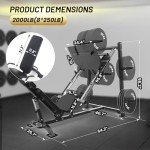 Leg Press Machine with Calf Block, Adjustable Leg Press Machines for Home Gym, Squat Machine with Barbell Plate Storages, Heavy Duty Workout Equipment for Full Lower Body Workout, Black