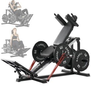 Mikolo Leg Press Hack Squat Machine, 30-Degree Compact Leg Press Machine for Home Gym, Hack Squat Machine with Removable Shoulder Pad, Lower Body Workout Equipment ( Combo Machine)