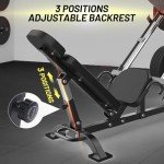 Leg Press Machine with Calf Block, Adjustable Leg Press Machines for Home Gym, Squat Machine with Barbell Plate Storages, Heavy Duty Workout Equipment for Full Lower Body Workout, Black