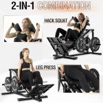 Mikolo Leg Press Hack Squat Machine, 30-Degree Compact Leg Press Machine for Home Gym, Hack Squat Machine with Removable Shoulder Pad, Lower Body Workout Equipment ( Combo Machine)