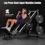 Dripex Leg Press Machine, Leg Press Machines for Home Gym with Roller Bearing,Professional Adjustable Leg Press Hack Squat Machine Combo with 4 Weight Plate Storage Holders for Full Lower Body Workout