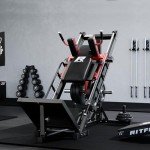 RitFit Leg Press Hack Squat Machine, Professional Adjustable Leg Press Machine for Home Gym with Linear Bearing, Specialty Hack Squat Machine for Full Lower Body Workout with Weight Storage Posts, Red