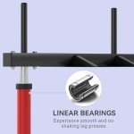 Soozier Vertical Leg Press Machine, 660LBS Capacity, Leg Strength Training Machine with Adjustable Leg, Back and Head Positions for Home Gym, 2" Olympic Plate Compatible, Red