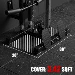 ER KANG Cable Station Wall Mount, 18in Pulley Tower, Dual Pulley System, High & Low Cable Machine, LAT Pull-Down & Row Tower with Flip-Up Footplate, Home Gym Cable Crossover, Black