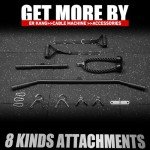 ER KANG Cable Station Wall Mount, 18in Pulley Tower, Dual Pulley System, High & Low Cable Machine, LAT Pull-Down & Row Tower with Flip-Up Footplate, Home Gym Cable Crossover, Black