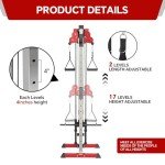 SPART Wall Mount Cable Station, LAT Pull Down and LAT Row LAT Tower Cable Corssover Machine with 17 Heights Adjustable Dual Pulley System High and Low Cable Machine, Home Gym Cable Crossover, Red