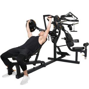 Powertec Fitness Workout Bench Multiystem® for Chest, Arms, Legs, 120.1 x 73.3 x 80.5 Inches, Black - Adjustable, Multi-User Weight Machines with Isolateral Arms - Premium at Home Gym Equipment