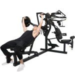 Powertec Fitness Workout Bench Multiystem® for Chest, Arms, Legs, 120.1 x 73.3 x 80.5 Inches, Black - Adjustable, Multi-User Weight Machines with Isolateral Arms - Premium at Home Gym Equipment
