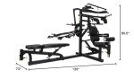 Powertec Fitness Workout Bench Multiystem® for Chest, Arms, Legs, 120.1 x 73.3 x 80.5 Inches, Black - Adjustable, Multi-User Weight Machines with Isolateral Arms - Premium at Home Gym Equipment