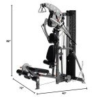 Inspire Fitness M3 Home Gym with Built in Crunch Bench - Total Body Multi Gym for Legs, Arms, Chest & Back - Smooth Full Body Workout Machine with LAT Bar, Easy Curl Bar, Fly Handles & Ankle Strap