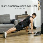 Soozier Multi Gym Workout Station with 143lbs Weight Stack, Home Gym Equipment with Sit up Bench, Push up Stand, Dip Station, Adjustable, for Full Body Strength Training