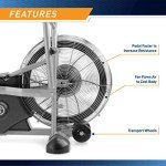 Marcy Exercise Upright Fan Bike for Cardio Training, Adjustable Recumbent Bike, Stationary Bikes For Home, Black AIR-1