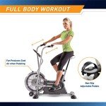 Marcy Exercise Upright Fan Bike for Cardio Training, Adjustable Recumbent Bike, Stationary Bikes For Home, Black AIR-1