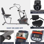 Sunny Health & Fitness Elliptical Recumbent Cardio Bike, Cross Trainer Cycle for Indoor Arm/Leg Home Exercise, Dual Stationary Handlebars Plus Easy Access Seat for Adults & Seniors w/App Connection