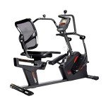 Sunny Health & Fitness Electromagnetic Recumbent Cross Trainer Exercise Elliptical Bike w/Arm Exercisers, Easy Access Seat & Exclusive SunnyFit® App Enhanced Bluetooth Connectivity - SF-RBE4886SMART