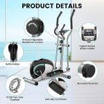 Dripex Elliptical Exercise Machine, Elliptical Machine for Home w/Hyper-Quiet Magnetic Driving System, 8-Level Resistance, 6KG Flywheel, LCD Monitor, Pulse Sensor, Bottle Holder (Green)