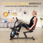 Vanswe Recumbent Exercise Bike for Adults Seniors - For Home Workout with 16 Levels Resistance, 380 lbs Weight Capacity, Bluetooth Connectivity and Pulse Sensor RB661(Red)