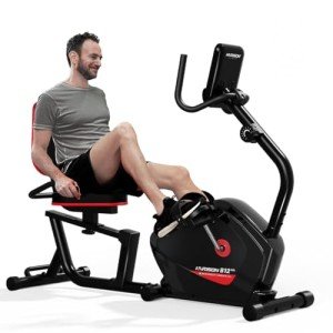 HARISON Recumbent Exercise bike for Home 400LBS Capacity, Magnetic Recumbent Exercise Bike with 2 in 1 LCD Monitor and Tablet Holder, Recumbent bikes for Adult and Seniors