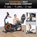 Recumbent Exercise Bike, Recumbent Stationary Bike for Home, Recumbent Bike with 400LB Weight Capacity Whisper-Quiet 16 Levels Magnetic Resistance Heart Rate Handle and Multi-Function LCD Comfortable Seat
