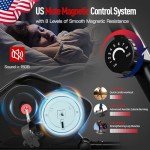 HARISON Recumbent Exercise bike for Home 400LBS Capacity, Magnetic Recumbent Exercise Bike with 2 in 1 LCD Monitor and Tablet Holder, Recumbent bikes for Adult and Seniors