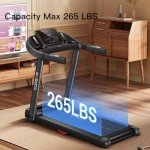 CURSOR FITNESS Home Folding Treadmill with Pulse Sensor, 2.5 HP Quiet Brushless, 7.5 MPH, 265 LBS Capacity