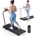 THERUN Walking Pad Treadmill, 2.5 HP Under Desk Treadmill, 2 in 1 Foldable Treadmill for Home, Walking Pad with Handle Bar, 15" Widened Running Belt, Treadmill with Remote Control & LED Touch Screen
