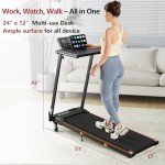 Hccsport Foldable Treadmill With Incline, Removable Desk Workstation, 3.0 HP 3-in-1 Compact Folding Small Walking Treadmill, 300 Lbs Capacity for Home Office