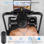 THERUN Walking Pad Treadmill, 2.5 HP Under Desk Treadmill, 2 in 1 Foldable Treadmill for Home, Walking Pad with Handle Bar, 15" Widened Running Belt, Treadmill with Remote Control & LED Touch Screen