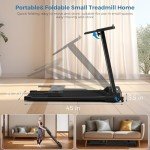 Treadmill with Handles, 2025 Upgraded Small Treadmills Home, Portable Electric Treadmills for Home 300 lbs Capacity,Walking Pad Treadmill,Lightweight Folding Foldable Walking Pad with LED Display