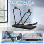 THERUN Walking Pad Treadmill, 2.5 HP Under Desk Treadmill, 2 in 1 Foldable Treadmill for Home, Walking Pad with Handle Bar, 15" Widened Running Belt, Treadmill with Remote Control & LED Touch Screen