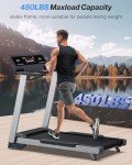 WELLFIT Home Treadmill, 2 Level Incline Heavyduty Treadmill with Pulse Sensor, 4.0 HP, 10 MPH, 450 lbs Capacity, 20'' x 45'' Running Area Treadmill with Bluetooth Player & LED Display