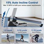 BORGUSI 15% Auto Incline Treadmill with Bluetooth Speaker, 20" Wide 3.5HP Folding Electric Treadmill with LCD Display Easy Assembly Running Walking Exercise Machine for Home Use, 350 LBS Capacity