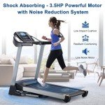 BORGUSI 15% Auto Incline Treadmill with Bluetooth Speaker, 20" Wide 3.5HP Folding Electric Treadmill with LCD Display Easy Assembly Running Walking Exercise Machine for Home Use, 350 LBS Capacity