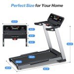 WELLFIT Home Treadmill, 2 Level Incline Heavyduty Treadmill with Pulse Sensor, 4.0 HP, 10 MPH, 450 lbs Capacity, 20'' x 45'' Running Area Treadmill with Bluetooth Player & LED Display