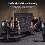 MERACH Rowing Machines for Home, Adjustable Air Resistance Professional Indoor Rowing Machine, Ergonomic Comfort Seat, Performance Monitor and Device Holder, Easy Storage