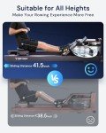 Water Rowing Machine for Home Use, Foldable Rower Machine with Dedicated Monitor & Bluetooth App, Upgraded Handle, Adjustable Footpad, Tablet Holder Water Rowing Machine (Dark Rower Machine)