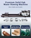 Water Rowing Machine for Home Use, Foldable Rower Machine with Dedicated Monitor & Bluetooth App, Upgraded Handle, Adjustable Footpad, Tablet Holder Water Rowing Machine (Dark Rower Machine)