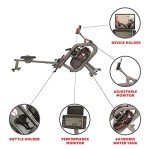 Sunny Health & Fitness Phantom Hydro Water Rowing Machine - SF-RW5910, Silver