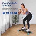 MERACH Slide Steppers for Exercise at Home, Mini Stair Stepper with Resistance Bands, Stairmaster Machine for Full Body Workout, 300 LBS Loading Capacity Exercise Equipment﻿(Black)