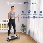 MERACH Slide Steppers for Exercise at Home, Mini Stair Stepper with Resistance Bands, Stairmaster Machine for Full Body Workout, 300 LBS Loading Capacity Exercise Equipment﻿(Black)