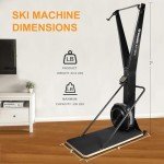 Fitvids Ski Machine, Indoor Aerobic Wind Resistance Machine, Skiing Machine with LCD Display, Home Gym Strength Training Equipment