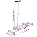 Base Muscle and Inner Thigh Trainer Leg Exercise Equipment Kegel Exercise Equipment with Yoga Straps Ski Exercise Machine Hip Trainer with Adjustable Bar for Women Men (Purple)