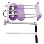 Base Muscle and Inner Thigh Trainer Leg Exercise Equipment Kegel Exercise Equipment with Yoga Straps Ski Exercise Machine Hip Trainer with Adjustable Bar for Women Men (Purple)