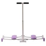 Base Muscle and Inner Thigh Trainer Leg Exercise Equipment Kegel Exercise Equipment with Yoga Straps Ski Exercise Machine Hip Trainer with Adjustable Bar for Women Men (Purple)