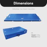 BalanceFrom Folding Gymnastics Mat, Home Gym Floor Tumbling Equipment, Blue