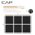 CAP Barbell CAP Puzzle Exercise Mat 24' x 24' x 1/2', 6 pieces