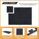 24 Pack, 96 SQFT - 24" x 24" - 1/2" Extra Thick Floor Exercise Mat for Home Gym or Floor Padding - High-Density EVA Interlocking Foam Floor Tiles for Gym Equipment, Play Area | Yoga, Cardio, Weights